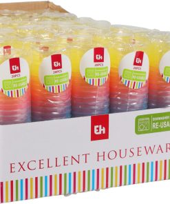 20 styk multifarvede shotglas i plastik på 30 milliliter