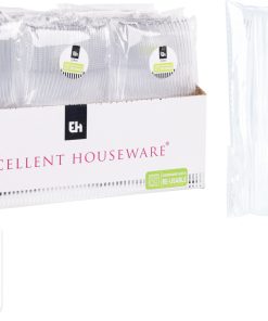 25 styk knive på 17,5 centimeter i klar plastik