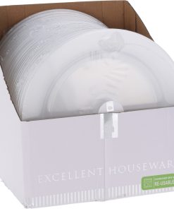 4 styk klare tallerkner i plastik på ø23 centimeter