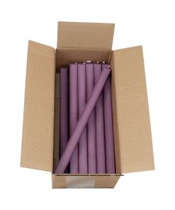 18 styk gennemfarvede blomme firkantede stagelys på 24 centimeter i 100% ren stearin