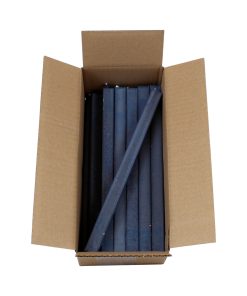 18 styk gennemfarvede mørkeblå firkantede stagelys på 24 centimeter i 100% ren stearin