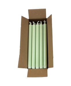 20 styk pastelgrønne kronelys på 27,5 centimeter i 100% ren stearin