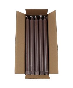 kronelys i 100 procent ren stearin i en mat støvet brun farve 