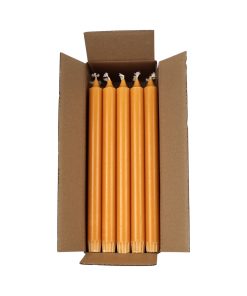 20 styk orange kronelys på 27,5 centimeter i 100% ren stearin