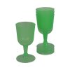 4 styk klare grønne vinglas i plastik på 160 milliliter