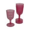 4 styk klare pink vinglas i plastik på 160 milliliter