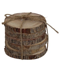 6 styk træ coasters drikkebrikker med diameter på 11 centimeter