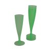4 styk klare grønne champagneglas i plastik på 130 milliliter