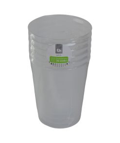 6 styk klare vandglas i plastik på 500 milliliter