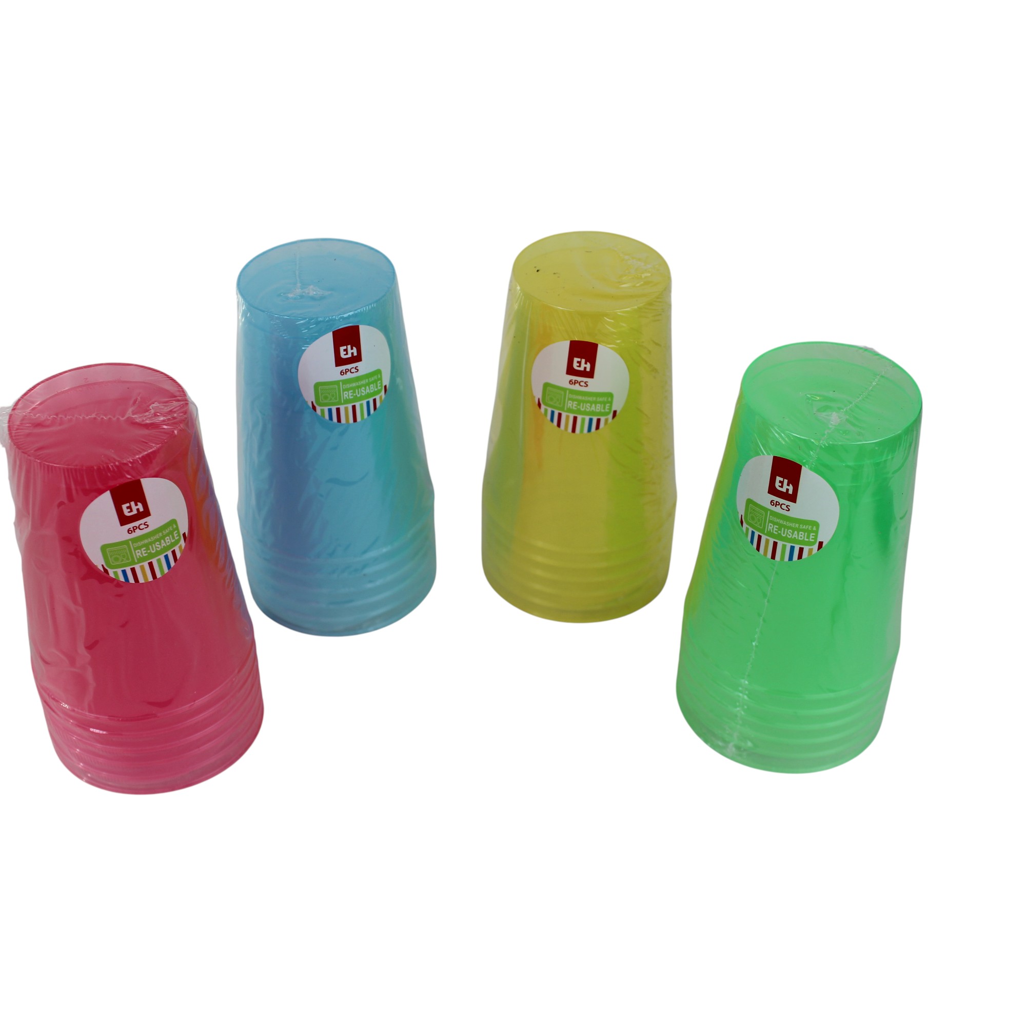 Wasserglas, Mehrwegservice, rosa transparenter Kunststoff 280 ml. (6 stk.) – Bild 2