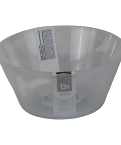 2 styk klare skåle i plastik på 750 milliliter