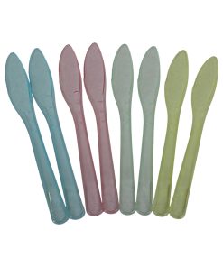 plastikknive i gul,grøn,pink og blå
