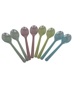 plastikskeer i gul,grøn,pink og blå