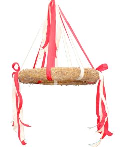 rejsekrans med røde og hvide bånd