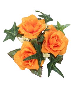 10 centimeter gul/orange lyskrans til kronelys med roser med vanddråber