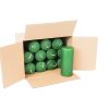 kasse med 12 styk flaskegrønne bloklys der måler 5 x 12 centimeter