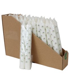 26 styk svanemærkede kronelys i hvid med rosafarvede blomstermønster på 19 centimeter