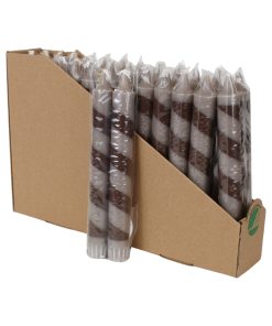 26 styk svanemærkede kronelys med brune skrå striber på 19 centimeter