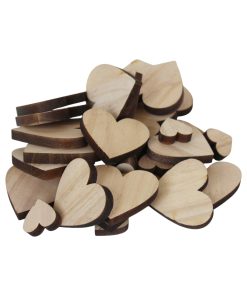 3 x 10 hjerter i træ til bordpynt og kreative projekter