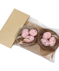 2 fuglereder på 5,5 centimeter med massive pink plettede æg