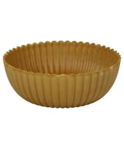 rund gul plastik skål med riller til dekorationer på 25 x 9 centimeter