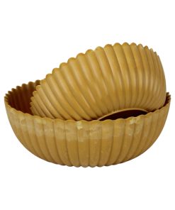 to påske gule rillede plastikskåle til våde dekorationer