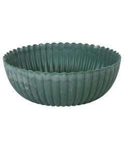 rund grøn plastik skål med riller til dekorationer på 25 x 9 centimeter