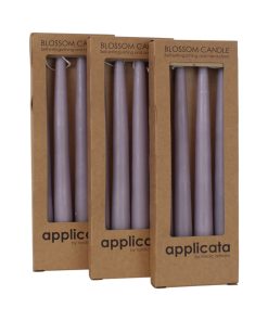 12 styk lavendel lilla stagelys på 24 centimeter og 7 brændetimer