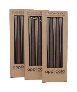 12 styk pastelgule stagelys på 24 centimeter og 7 brændetimer