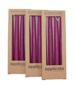 12 styk magnolia lilla stagelys på 24 centimeter og 7 brændetimer