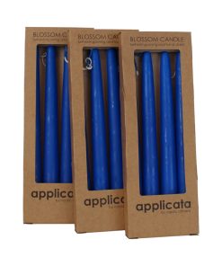 12 styk koboltblå stagelys på 24 centimeter og 7 brændetimer