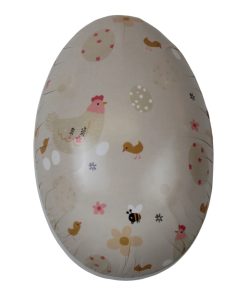 beige pap påskeæg på 18 centimeter der kan deles på midten