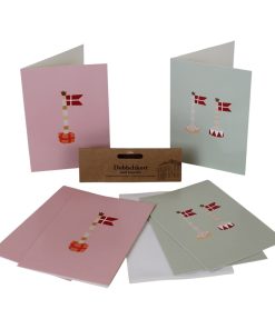 6 styk dobbelte fødselsdagskort med kuvert med flagmotiv