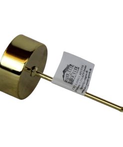 fyrfads lysestage på spyd i guld metal på 9 centimeter