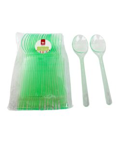 Löffel, Mehrwegservice, grün transparenter Kunststoff 17,5 cm (25 stk.)