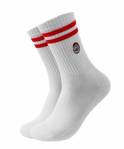 Hvide tennisstrømper med grønt juletræ str. 41-44