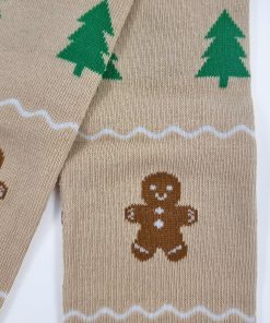 Strømpebuks tæt på beige med motiv