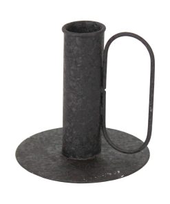 Sort antik lysestage med hank