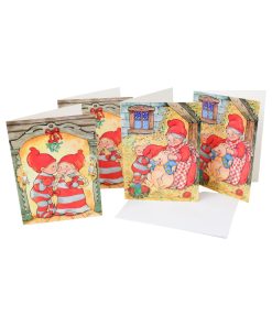 kuverter og dobbelte kort med to motiver med babynisser