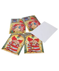 4 styk babynissekort med to motiver og hvide kuverter på 11 x 15 centimeter