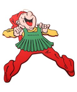 Brammingnisse med kjole i træ til ophæng malet på begge sider 27,5 cm