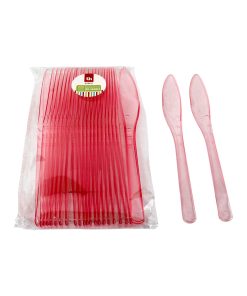 Messer, Mehrwegservice, rosa transparenter Kunststoff 17,5 cm (25 stk.)