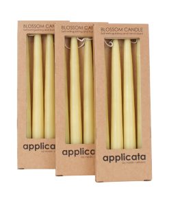 12 stk. lys gule dyppede stearinlys