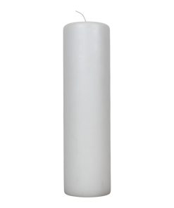 xxl bloklys i hvid på 7,8 x 28 centimeter og 135 brændetimer