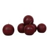 kasse med 6 styk 8 centimeter runde kuglelys i bordeaux