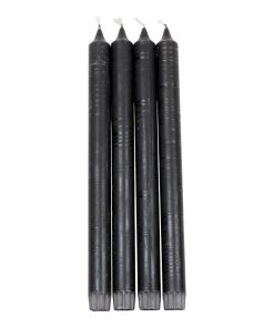 4 styk sorte gennemfarvede kronelys på 28 centimeter